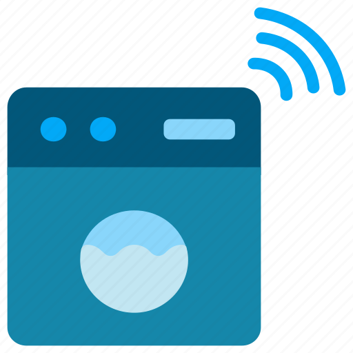Smart washing machine, washing-machine, technology, wash, laundry, internet icon - Download on Iconfinder