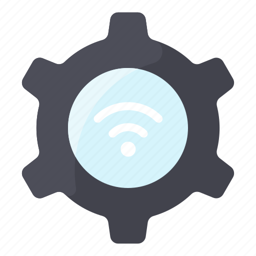 Gear, internet, network, setting, wifi icon - Download on Iconfinder