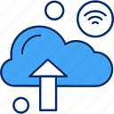 arrow, cloud, internet, things, wifi