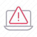 alert, error, laptop, sign, warning 