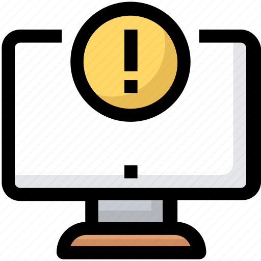 Computer, error, monitor, warning icon - Download on Iconfinder