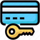 atm card, key, lock, security
