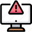 computer, error, monitor, sign, warning 