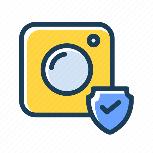 Camera, security, shield, video, monitored, protection icon - Download on Iconfinder