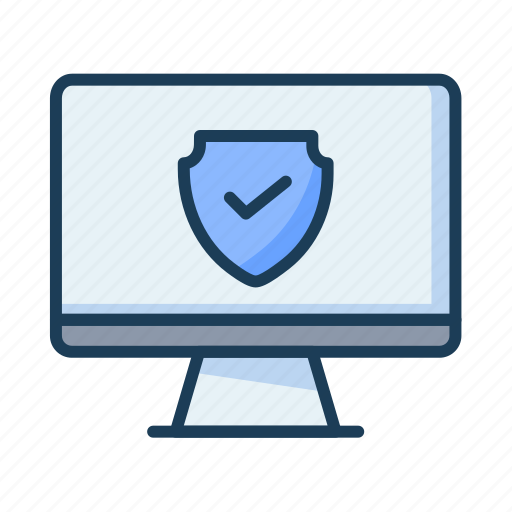 Desktop, shield, safe, protected, security, safety icon - Download on Iconfinder