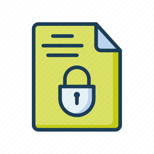 Document, encrypted, lock, secure, file, protection icon - Download on Iconfinder