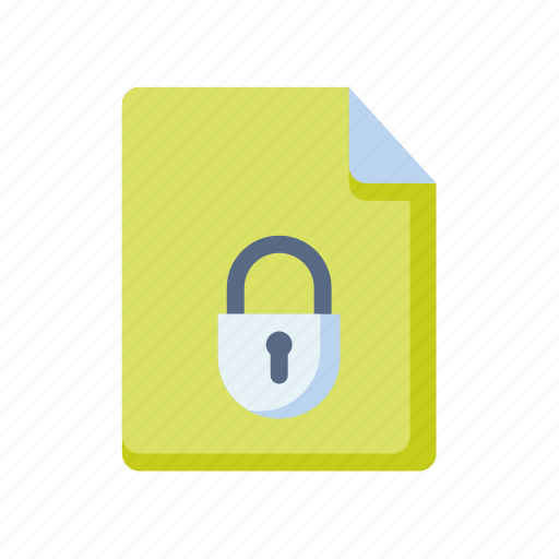 Document, encrypted, lock, secure, file, protection icon - Download on Iconfinder
