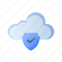 cloud, shield, security, verified, protection, internet