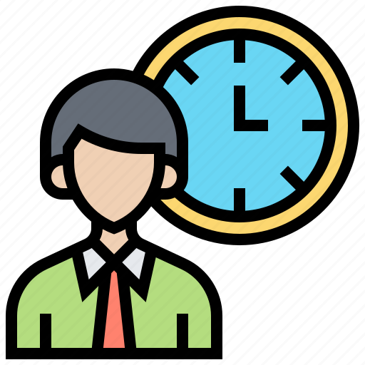 Businessman, clock, management, punctuality, time icon - Download on Iconfinder