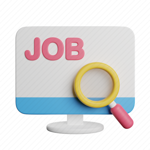 Job, search, glass, profession 3D illustration - Download on Iconfinder