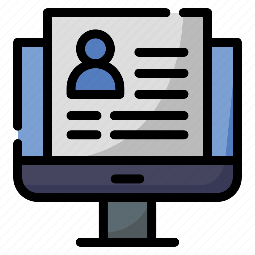 Resume, cv, profile, portfolio, recruitment, document, computer icon - Download on Iconfinder