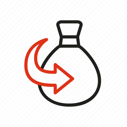 Bag, money, management, arrow, transaction, finance, balance icon - Download on Iconfinder