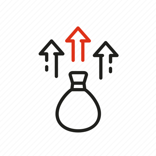 Bag, money, finance, arrow, growth, progress, profit icon - Download on Iconfinder