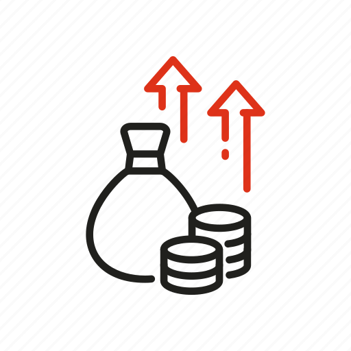 Money, finance, bag, progress, arrow, growth, investment icon - Download on Iconfinder