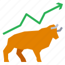 bull, investment, market, stock, up