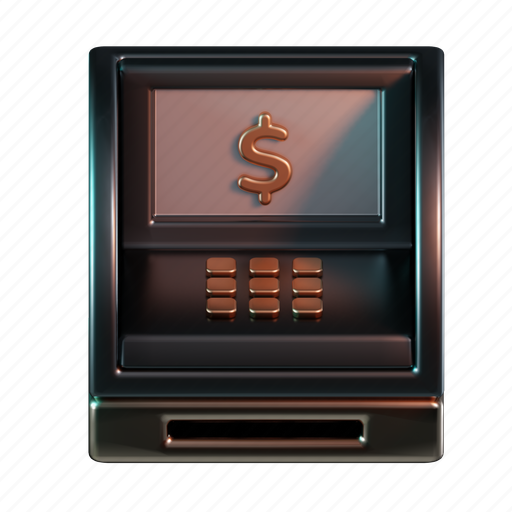 Atm, machine, withdraw, dollar, bank 3D illustration - Download on Iconfinder