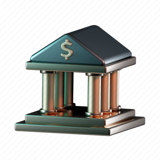 Bank, finance, business, payment, building 3D illustration - Download on Iconfinder