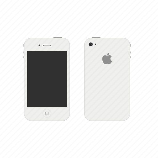 Apple, iphone4, white icon - Download on Iconfinder