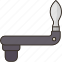 handles, crank, lever, metal, mechanism
