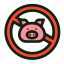 no, pork, ban, prohibited, muslim, pig, forbidden, halal 