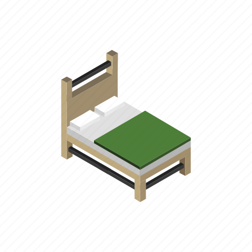 Bed, isometric, interior, sleep, hotel, rest icon - Download on Iconfinder