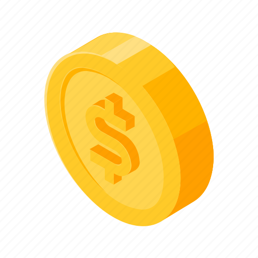 Coin, dollar, gold, isometric, money icon - Download on Iconfinder