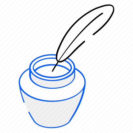 Quill ink, quill pen, quill, inkpot, feather pen icon - Download on Iconfinder