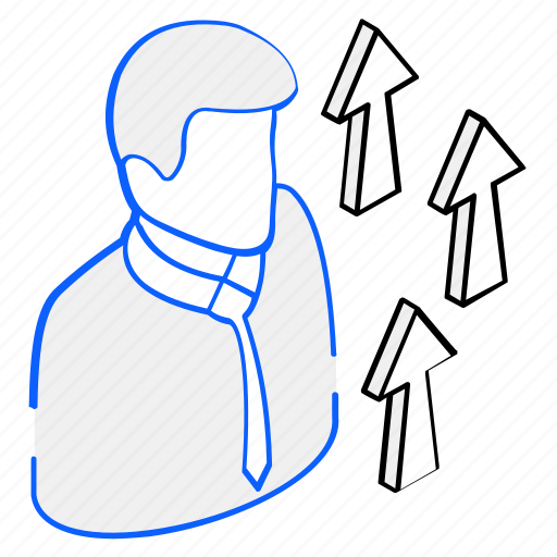 Career growth, personal growth, man, arrows, avatar icon - Download on Iconfinder