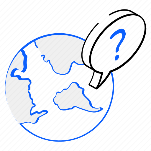 Question, global chat, global message, earth, world icon - Download on Iconfinder