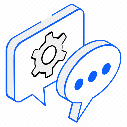 Chat bubbles, chat settings, chatting, conversation, technical chat icon - Download on Iconfinder