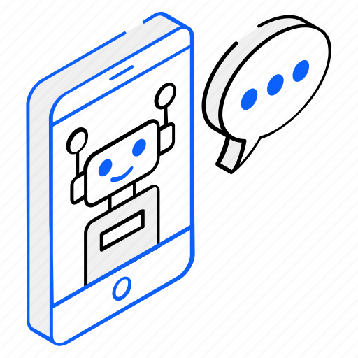 Mobile robot, chatting robot, talking robot, chat bot, robotic messages icon - Download on Iconfinder
