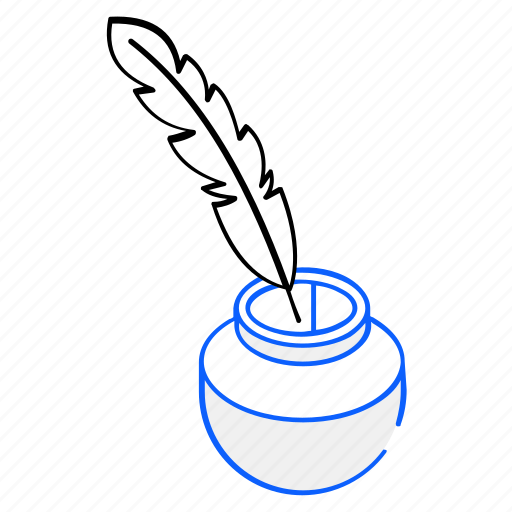 Quill ink, quill pen, feather pen, inkpot, ink icon - Download on Iconfinder