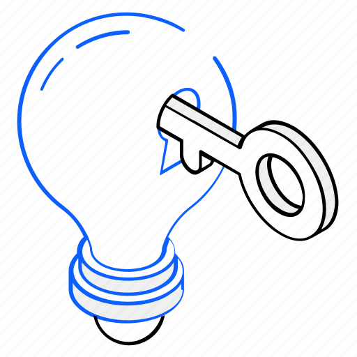 Idea access, unlock idea, light bulb, key, creative access icon - Download on Iconfinder