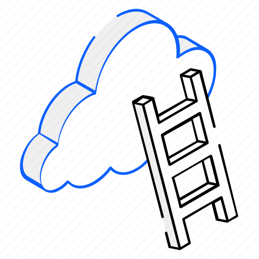 Career ladder, cloud ladder, cloud hosting, staircase, cloud mission icon - Download on Iconfinder