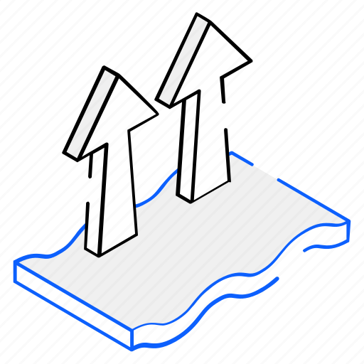 Above sea, sea level, level up, arrows, water level icon - Download on Iconfinder