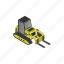 forklift, isometric, yellow, truck, food, transport 