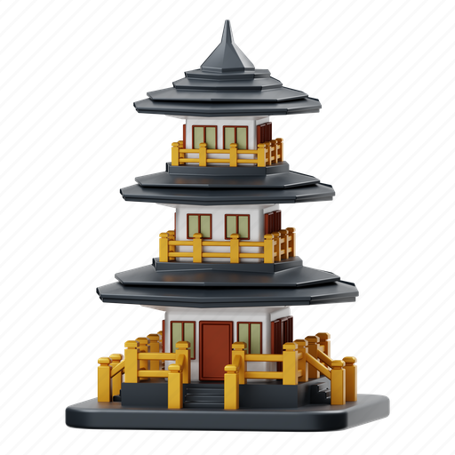 Building, pagoda 3D illustration - Download on Iconfinder