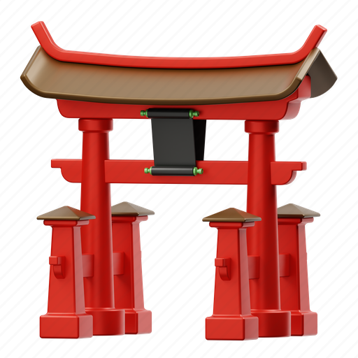 Shinto, gate, landmark 3D illustration - Download on Iconfinder