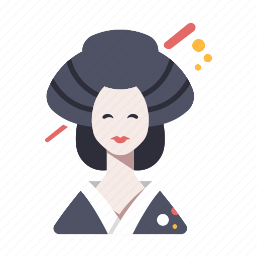 Asian, female, geisha, japan, japanese, kimono, kyoto icon - Download on Iconfinder