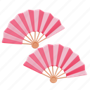 sensu, fan, 3d icon, japanese 