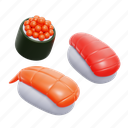 sushi, food, 3d icon, japanese 