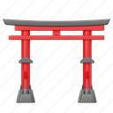 japanese, gate, 3d icon 