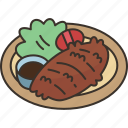 tonkatsu, pork, fried, cutlet, tasty