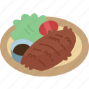 tonkatsu, pork, fried, cutlet, tasty