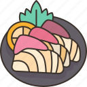 hamachi, sashimi, fish, cuisine, appetizer