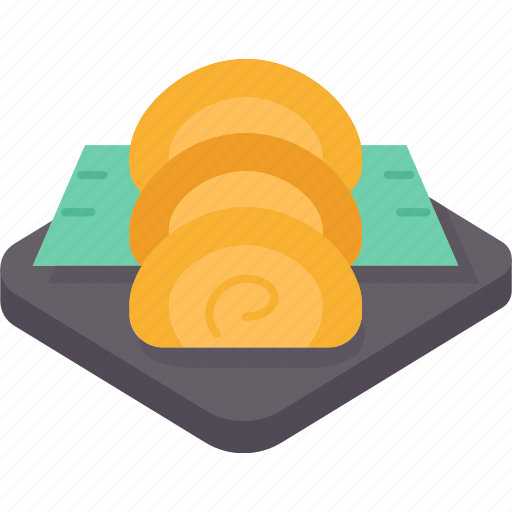 Tamagoyaki, omelet, sweetened, rolled, cuisine icon - Download on Iconfinder