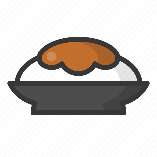 Food, japan, line, curry, curry rice, plate, rice icon - Download on Iconfinder