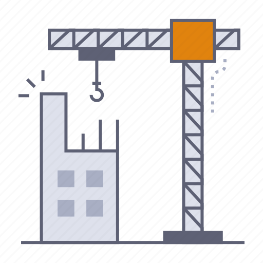 Building construction, build, site, crane, scaffolding, construction, industry icon - Download on Iconfinder