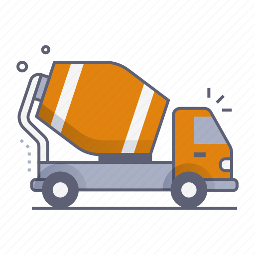 Concrete mixer, truck, cement, vehicle, machine, construction, industry icon - Download on Iconfinder