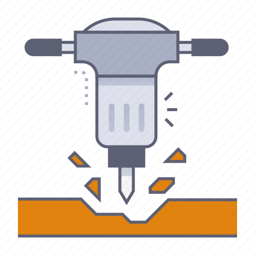 Hammer jack, jackhammer, drill, hammer, repair, construction, industry icon - Download on Iconfinder